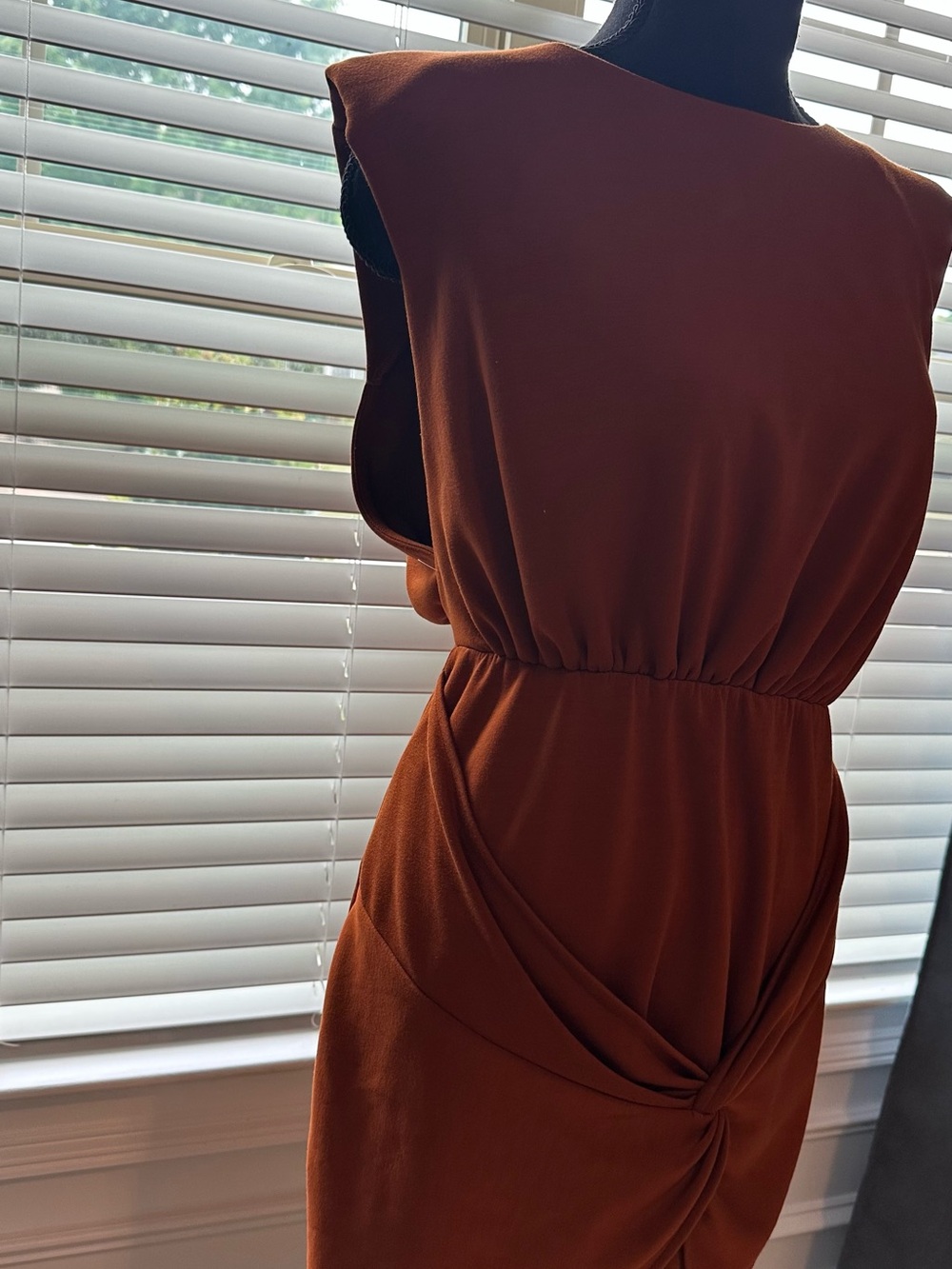 Free People Knot-Twist Mini Dress in Rust - Picture 4 of 5